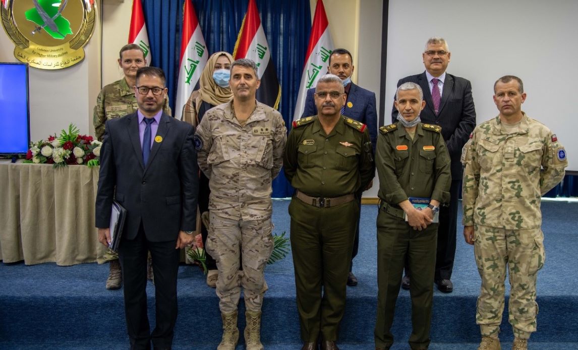 NATO Mission Iraq afholdt sit første webinar onsdag den 7. april 2021 for at styrke forholdet mellem Iraqi Strategic Studies og forskningscenter og de allierede forsvarsakademier