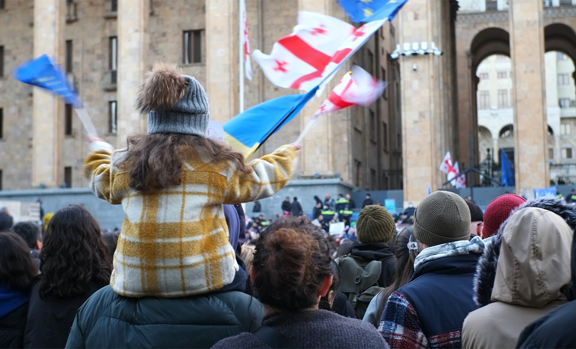 Protest i Tblisis, Georgien